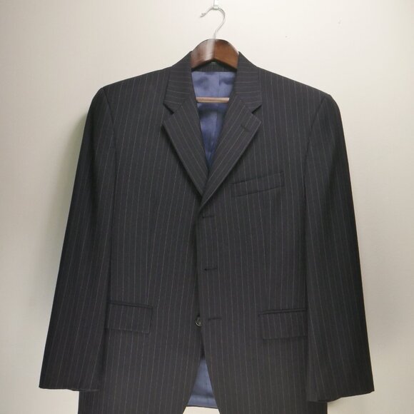 Lauren Ralph Lauren Navy Pinstripe Wool Suit Jacket 40S - Picture 4 of 16